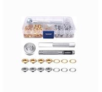 Shiwaki 100 Ensembles d'?illets en métal, kit de Perforation d'?illets de 6 mm avec 3 Outils de réparation d'installation pour projets de Bricolage en Cuir de Tissu de b?Che
