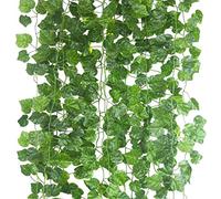Shiwaki 2 Pcs Imitation Tenture Murale De Canne De Lierre Décoration De Fenêtre Murale Suspendue Orchidée Plante Verte Décoration (Feuilles De Raisin Vigne)