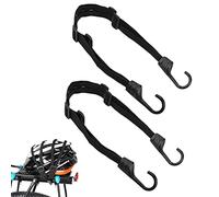 Shiwaki 2 Pièces Sangle de Bagage avec Crochet pour Velo Moto, Rétractable élastique Casque Sangles, Tendeur vélo, Tendeur Plat avec Crochets, Sangle Bagage Elastique (Noir)