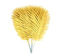 Shiwaki 20 Pièces Feuilles de Palmier Tropical Doré Artificielles pour la Décoration de Fête, Mariage et Maison