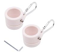 Shiwaki 2pcs Anneaux de mât de Drapeau rotatifs, Boucle de mât de Drapeau Blanc, Collier pivotant de mât de Drapeau, Supports réglables avec Clips en métal pour mât de Drapeau de 1,8 à 2,5 cm