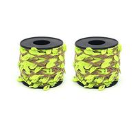 Shiwaki 2PCS Ficelle De Jute avec Feuille, Ruban De Feuille De 33 Pieds avec Bobine pour La Décoration De Jardin De Maison De Mariage - Vert Fluorescent