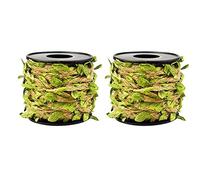 Shiwaki 2PCS Ficelle De Jute avec Feuille, Ruban De Feuille De 33 Pieds avec Bobine pour La Décoration De Jardin De Maison De Mariage - Vert