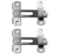 Shiwaki 2PCS Loquets de Porte en Acier Inoxydable Verrou à Bascule Verrou de Porte de sécurité Verrou de Verrouillage (Argent brossé)