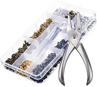 Shiwaki 360 pièces Rivets en Cuir Double Capuchon Rivet Goujons métalliques tubulaires avec Manuel pour la décoration de réparations d'artisanat en Cuir