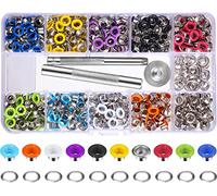 Shiwaki 400 Ensembles Kit d'?illets Multicolores 3/16 Pouces ?illets métalliques avec Outils d'installation et instructeur dans Une bo?Te Transparente