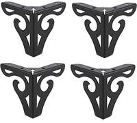 Shiwaki 4pcs Pieds de Meubles de 4 Pouces,Meubles de Style Moderne Pieds de canapé en métal Pieds triangulaires pour Chaise de canapé Armoire Armoire de Table (Noir)