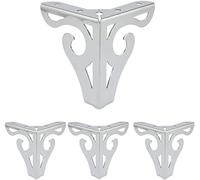 Shiwaki 4pcs Pieds de Meubles de 4 Pouces,Meubles de Style Moderne Pieds de canapé en métal Pieds triangulaires pour Chaise de canapé Armoire Armoire de Table (Chrome Poli)