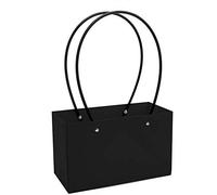 Shiwaki 5pcs Kraft Paper Flower Gift Bags Bouquet Bags Box Waterproof Brown Paper Carrier Bags with Handle Tote Bags for Birthday Wedding Party Favors - Noir