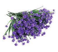 Shiwaki 5Pcs Plante Artificielle 7 Broches Printemps Herbe gypsophile Bouquet décoration pour intérieur extérieur Suspendu jardinière Mariage Ferme décor (Violet)