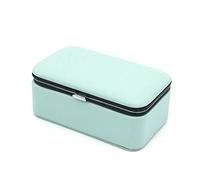 Shiwaki Bo?te à bijoux bleu,étui à bijoux en simili cuir, étui de rangement de bijoux pour bagues, boucles d'oreilles, collier, bracelets organisateur bo?tes de rangement de bijoux - Style miroir