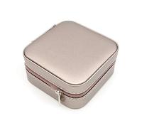 Shiwaki Bo?te à bijoux,coffret à bijoux en simili cuir, étui de rangement de bijoux pour bagues, boucles d'oreilles, collier, bracelets organisateur bo?tes de rangement de bijoux - Champagne