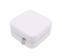 Shiwaki Bo?te à bijoux,étui à bijoux en simili cuir, étui de rangement de bijoux pour bagues, boucles d'oreilles, collier, bracelets organisateur bo?tes de rangement de bijoux - blanc crème