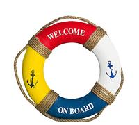 Shiwaki Diamètre 30cm Anneau de Sauvetage Nautique Anneau de Sauvetage décoratif Nautique Anneau de bouée de Sauvetage Nautique Anneau de Porte Murale pour la Maison Décor (Quatre Couleurs)