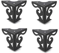 Shiwaki Ensemble de 4 pièces 3 Pouces de Hauteur évider Les Jambes de Meubles Modernes Finition Noire Mate pour canapé Table Armoire Armoire lit