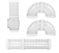 Shiwaki Ensemble de 4 Tubes pour Hamster Tunnel Cage Tube Accessoire pour Souris et Autres Petits Animaux (Transparent)