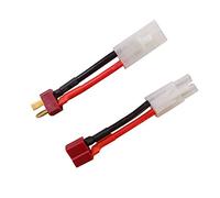 Shiwaki Lot de 2 adaptateurs de connecteur en T mâle Femelle, connecteur de câble en T pour Adaptateur Tamiya Stecker T Style Deans, Accessoire de câble 14 AWG