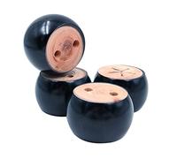 Shiwaki Lot de 4 pieds noirs en bois - Diamètre : 2 pouces - Remplacement pour canapé, chaise, canapé double, commode