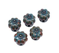 Shiwaki Lot de 5 poignées de tiroir, poignées d'armoire, poignées d'armoire, boutons en céramique, boutons de citrouille rétro et élégants (bleu)