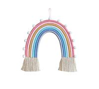 Shiwaki Rainbow Wall Decor Hanging Room Boho Petite Tapisserie, Tissé Décoratif avec Gland, Corde en Coton Doux Toile De Fond Art Mural Mignon (Bleu)