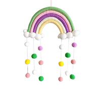 Shiwaki Rainbow Wall Decor Macramé Suspendu, Décoratif Tissé en Macramé pour La Chambre, Décor Mural Mignon Convient pour Les Cadeaux D'ornements De Festival (Vert)