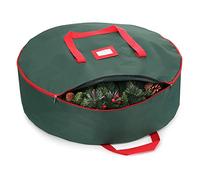 Shiwaki Sac de rangement pour festival Wreath - Couronne artificielle, poignées résistantes, double fermeture éclair et emplacement pour cartes, boîte de rangement indéchirable 600D Oxford Vert