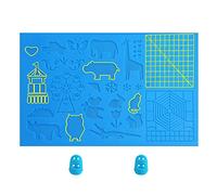 Shiwaki Tampon en silicone 3D, tampon pour stylo d'impression 3D, tampon en silicone à motif animal pour stylo de dessin 3D (41,5 x 27,5 cm) avec 2 manchons de protection des doigts pour les débutants