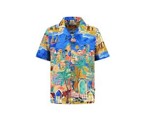 Shiwi Chemise 'Island' bleu / jaune / vert / orange, Taille M