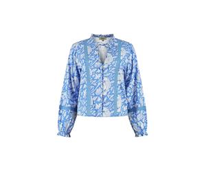 Shiwi Chemisier 'Elsie' bleu / azur / blanc, Taille M