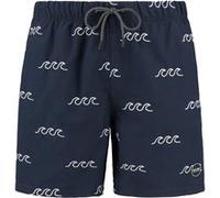 Shiwi Men Swimshort Waves Embroidered Dark Navy Blue Taille: L | Slips de bain Outlet | Homme | Bleu
