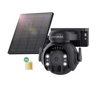 SHIWOJIA 2K 3G/4G LTE Caméra Solaire Extérieure avec Panneau Solaire, Caméra 4G et Carte SIM, Détection PIR,Vision Nocturne Couleur, Noir