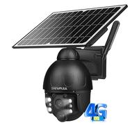 SHIWOJIA 3G/4G LTE Caméra Surveillance Solaire, 2K 3MP Caméra de Surveillance sans Fil, Vision Nocturne Couleur, Détection Personne/Véhicule, Audio Bidirectionnel