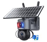 SHIWOJIA 3g/4g LTE Caméra Surveillance Solaire avec Carte SIM, 4G Camera Solaire Exterieur à Double Objectif 360° PTZ, Détection Humaine, Vision Nocturne Couleur