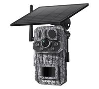 SHIWOJIA 4G LTE Camera de Chasse Solaire Camera Chasse Infrarouge Vision Nocturne Piege Photographique Connectée Telephone, Détecteur de Mouvement 3 PIR, 8000mAh Batterie, IP66