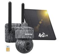 SHIWOJIA 4G LTE Caméra de Surveillance Extérieure, Caméra Solaire Coque Camouflage avec Carte SIM, Vision Nocturne, PTZ 360°, Audio Bidirectionnel, Etanche IP66
