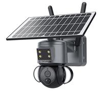 SHIWOJIA Camera Surveillance WiFi Exterieure Solaire, Caméra Solaire Extérieure 3MP, Vision Nocturne en Couleur, Détection Humaine PIR, Audio Bidirectionnel, IP65 Étanche, Stockage sur Carte SD