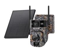 SHIWOJIA Lot de 20 caméras de surveillance 4G extérieures solaires, 2K 360° PTZ 4G sans fil, caméra camouflage avec double objectif, détection humaine AI, vision nocturne couleur, audio bidirectionnel