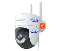SHIWOJIA Tuya Camera Surveillance Exterieur WiFi 6MP, Smart Life Caméra Extérieure WiFi, Détection de Mouvement, Audio Bidirectionnel, Etanche IP66 Vision Nocturne Couleur