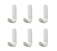 ShiWuYou Crochet Adhésif en Acier Inoxydable - 6 Pièces Auto-adhésifs Sans Perçage pour Cuisine et Salle de Bain - Crochets pour Serviette