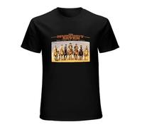 SHIXUED Men's The Magnificent Seven Retro Movie Western T Shirt Black L