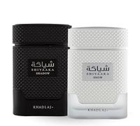 Shiyaaka Snow et Shiyaaka Shadow 100 ml de Khadlaj Perfumes - Coffret cadeau parfum pour homme - Eau de parfum - Senteur fraîche, hespéridée et boisée épicée pour lui