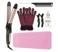 Shiyalan 2 in 1 Curling Iron & Straightener, 1 inch Ceramic Negative Ionic Hair Curler with Adjustable Temperature,Auto Shut-Off,for Short and Long Hair Travel Mat Pouch Included