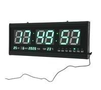 Shiyinge Grande horloge murale numérique LED - Affichage de la date - Température - Grande avec date - Alarme - Horloge numérique lumineuse sans tic-tac - Peut être utilisée comme horloge murale et