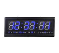 Shiyinge Grande horloge murale numérique LED - Affichage de la date - Température - Grande avec date - Alarme - Horloge numérique lumineuse sans tic-tac - Peut être utilisée comme horloge murale et