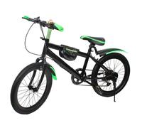 Shiyinge Vélo VTT 20" 6 vitesses pour enfant garçon fille en acier carbone avec double frein à disque pour garçon vélo de ville système de frein à disque VTT avec porte-gobelet (vert)