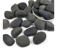 SHIZWU Roches de rivière noires pour aménagement paysager, roches naturelles de rivière de 5 à 7,6 cm pour parterres de jardin, plantes en pot, aquariums, allées de bricolage et d'arrière-cour