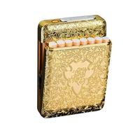 SHJ-HIUXCZ Boîte à Cigarettes avec Briquet USB, Peut contenir 16 Cigarettes, Briquet Rechargeable, sans Flamme et Coupe-Vent, Multifonction à Double Usage,A