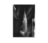 SHJNGU Poster de ville noir et blanc - Impression sur toile - Empire State Building New York - Décoration murale moderne pour chambre à coucher - 60 x 90 cm