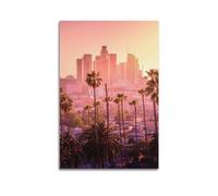 SHJNGU Poster de ville romantique de Los Angeles - Impression sur toile - Décoration murale moderne pour chambre à coucher - 50 x 75 cm