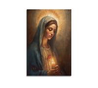 SHJNGU Poster décoratif sur toile Ave Maria avec croyants chrétiens - Impression d'art moderne pour chambre à coucher - 60 x 90 cm
